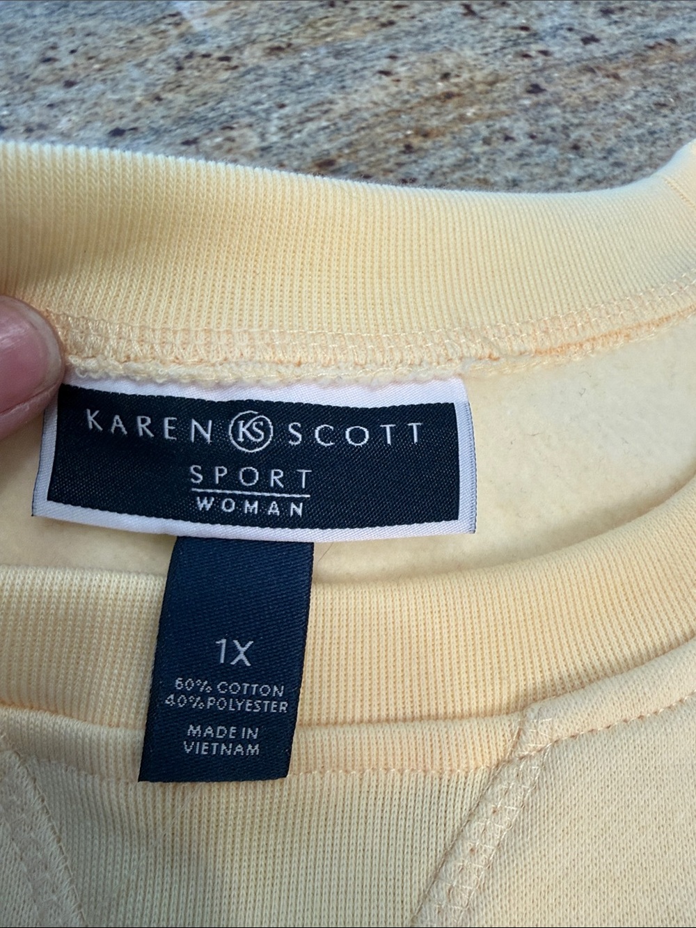 Karen Scott Light Yellow Crewneck Sweatshirt - Picture 4 of 4